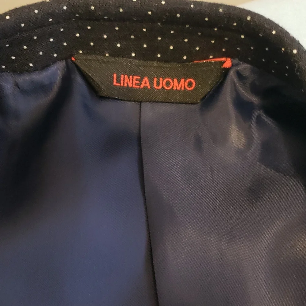 Linea Uomo Men's Rayon Linen‎ Blend Navy Blue Jacket